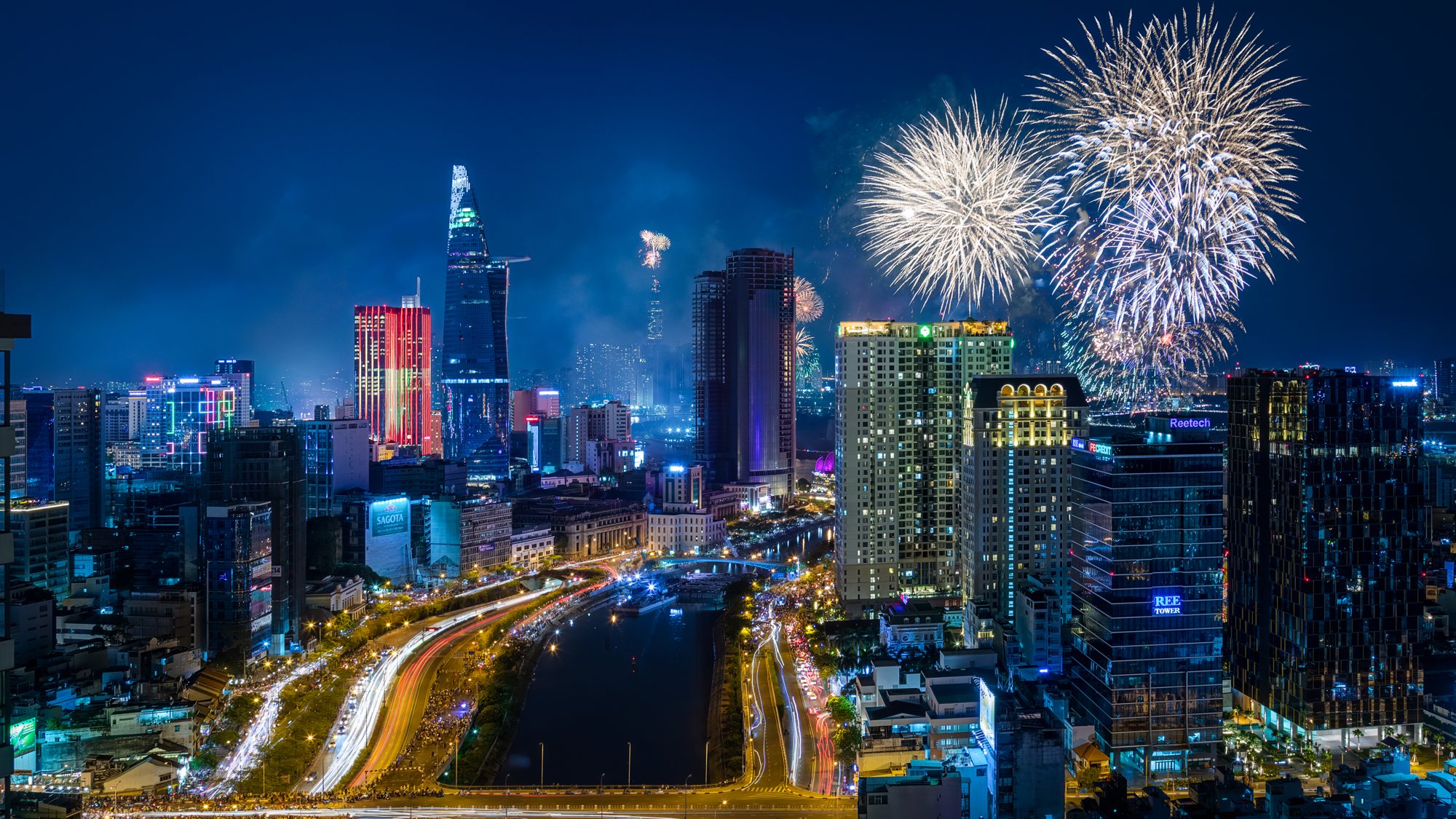 Saigon under the fireworks — photographed by OWL